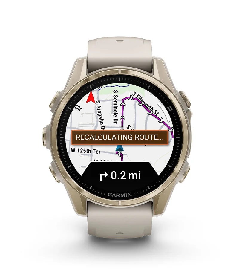 Умные часы Garmin Fenix 8, 43 мм, AMOLED, Sapphire Carbon Gray DLC Titanium with black/pebble gray silicone band